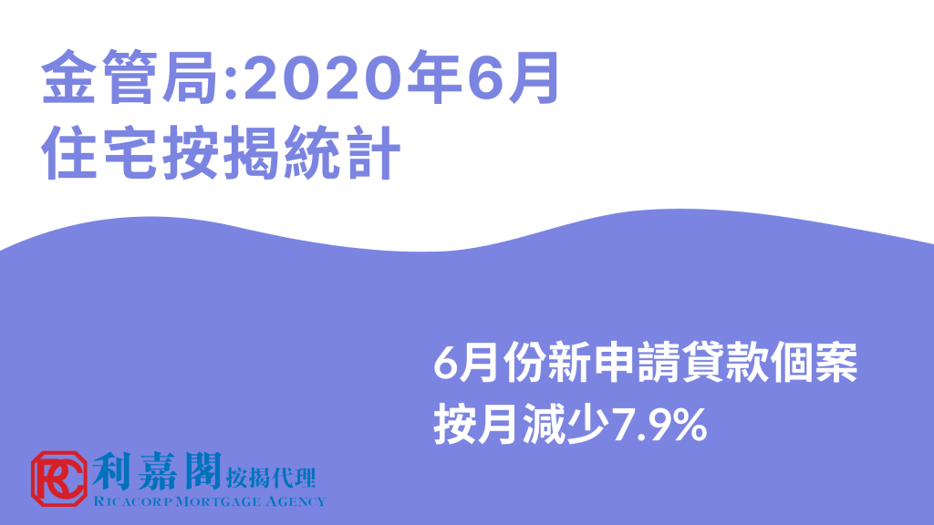 中金管局6月住宅按揭統計 20200803.1 1