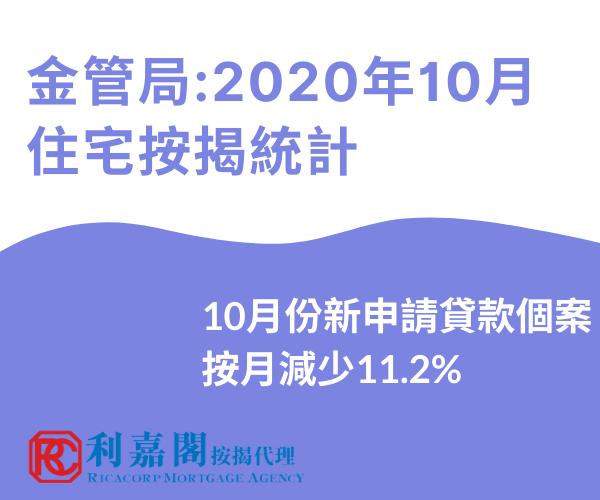 2020年10月住宅按揭統計調查結果