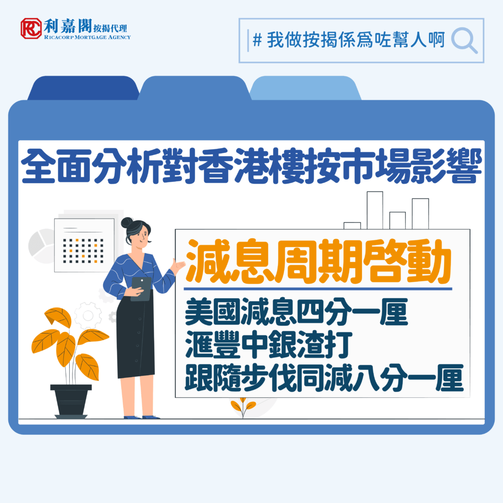 香港減息週期| 美國減息四分一厘港銀行同步減八分一厘| 利嘉閣按揭黃詠欣：趁機轉按須留意細節