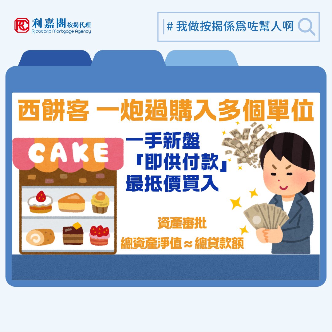 西餅客 | 西餅客掃入多個單位 需大批現金周轉 改為建築期付款延長 4 「西餅客」顧名思義乃購買力超強的買家,買樓猶如買西餅般「一打打」買入。近期就有報道指他們(不少是外籍)在港九各大新盤出沒,一個尖沙嘴的新盤推售160個單位,有多達十一組客人一次過豪買7伙或以上,更有人一舉買入12個單位,其信心不容小覤。當然,就算財雄勢大如「西餅客」也不一定會全付(full pay)掃貨,有些會透過按揭貸款協助完成交易。日前筆者協助一個個案,一位來自內地的超大戶因為以資產水平為基礎申請按揭,且資產以磚頭為主,不幸因資產的類型而碰壁。 西餅客 | 看好香港樓市前景 | 以即供付款計劃以最抵價購